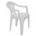Ficha técnica e caractérísticas do produto Cadeira Plastica Monobloco com Bracos Iguape Branca - Tramontina