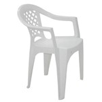 Cadeira Plastica Monobloco com Bracos Iguape Branca