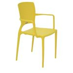 Ficha técnica e caractérísticas do produto Cadeira Plastica Monobloco Com Bracos Safira Amarela