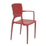 Ficha técnica e caractérísticas do produto Cadeira Plastica Monobloco com Bracos Sofia Vermelha