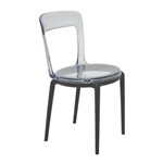 Ficha técnica e caractérísticas do produto Cadeira Plastica Montavel Luna C Base Preta e Assento Transparente