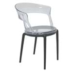 Ficha técnica e caractérísticas do produto Cadeira Plastica Montavel Luna P Base Preta e Assento Transparente