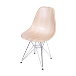 Cadeira Polipropileno Base em Metal OR Design Madeira Clara