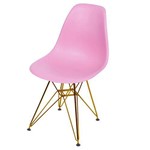 Cadeira Polipropileno Base em Metal OR Design Rosa