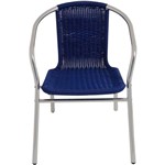 Ficha técnica e caractérísticas do produto Cadeira Poltrona Alumínio Rattan Azul Mor