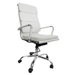 Ficha técnica e caractérísticas do produto Cadeira Presidente Design Charles Eames em Couro Pu Pelegrin Pel-7089H3 - Branco