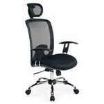 Ficha técnica e caractérísticas do produto Cadeira Presidente em Spacer com Encosto de Cabeça - 126x50 Cm - Preto