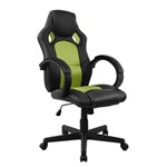 Ficha técnica e caractérísticas do produto Cadeira Presidente Gamer em Couro Pu Preta com Verde Pelegrin Pel-3002