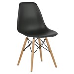 Ficha técnica e caractérísticas do produto Cadeira Preta Charles Eames Wood Dsw em PP - Moveis Mgm