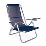 Ficha técnica e caractérísticas do produto Cadeira Reclinável 5 Posições Alumínio Plus Azul - Mor
