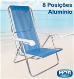 Ficha técnica e caractérísticas do produto Cadeira Reclinável Alumínio 8 Posições Azul MOR