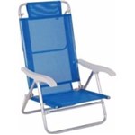 Ficha técnica e caractérísticas do produto Cadeira Reclinável Fashion Alumínio Mor Azul