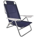 Ficha técnica e caractérísticas do produto Cadeira Reclinável Mor Summer, Alumínio, Azul Royal - 2105