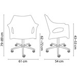 Ficha técnica e caractérísticas do produto Cadeira Relic Office ( Rodízio Branco) Marfim