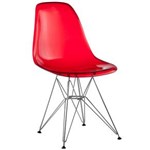 Ficha técnica e caractérísticas do produto Cadeira Rivatti Eiffel com Base de Aço - Vermelho Translúcido