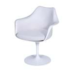 Ficha técnica e caractérísticas do produto Cadeira Saarinem com Braço com Almofada Branca Almofada Branca