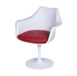 Ficha técnica e caractérísticas do produto Cadeira Saarinem com Braço com Almofada Branca Almofada Vermelha