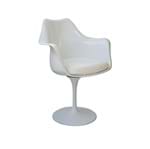 Ficha técnica e caractérísticas do produto Cadeira Saarinen com Braço ABS Base Alumínio Branca com Almofada Branca Or Design