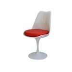 Ficha técnica e caractérísticas do produto Cadeira Saarinen Sem Braço ABS BAse Alumínio Branca com Almofada Vermelha Or Design