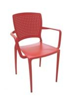 Ficha técnica e caractérísticas do produto Cadeira Safira com Braço Vermelho Summa - Tramontina