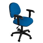 Ficha técnica e caractérísticas do produto Cadeira Secretária Executiva Ergonomica Azul