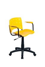 Ficha técnica e caractérísticas do produto Cadeira Secretária Giratória Ergoplax+ com Braço Amarela - Plaxmetal