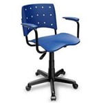 Ficha técnica e caractérísticas do produto Cadeira Secretária Giratória Ergoplax+ com Braço Azul - Plaxmetal