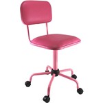 Ficha técnica e caractérísticas do produto Cadeira Secretária Laminada Color Pistão Fixo Corano Rosa - At.home