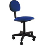 Ficha técnica e caractérísticas do produto Cadeira Secretária Laminada Pistão Fixo Tecido Azul - Classic Home