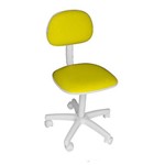 Cadeira Secretária S/ Regulagem de Altura Branca Amarelo