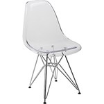 Ficha técnica e caractérísticas do produto Cadeira Side Base Inox Cristal Transparente - By Haus