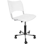 Ficha técnica e caractérísticas do produto Cadeira Sigma Plástica com Rodízio - Branca - Multivisão Branco