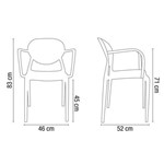 Ficha técnica e caractérísticas do produto Cadeira Slick Amarela com Braço