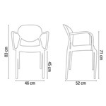 Ficha técnica e caractérísticas do produto Cadeira Slick com Braço Amarelo