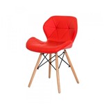 Ficha técnica e caractérísticas do produto Cadeira Slim Vermelha Base Madeira - Waw Design