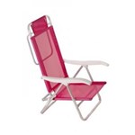 Ficha técnica e caractérísticas do produto Cadeira Reclinável Sol de Verão Alumínio Mor - Piscina Praia Rosa Pink
