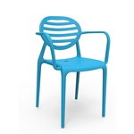 Ficha técnica e caractérísticas do produto Cadeira Stripe com Braço Azul