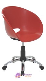 Ficha técnica e caractérísticas do produto Cadeira Tramontina Elena Vermelha em Polipropileno com Rodízio em Aço Cromado