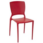 Ficha técnica e caractérísticas do produto Cadeira Tramontina Safira Vermelha Sem Braços em Polipropileno e Fibra de Vidro Tramontina 92048040