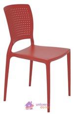 Ficha técnica e caractérísticas do produto Cadeira Tramontina Safira Vermelha Sem Braços em Polipropileno e Fibra de Vidro