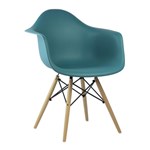 Ficha técnica e caractérísticas do produto Cadeira Turquesa Charles Eames Wood Daw em PP - Moveis Mgm