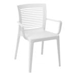 Ficha técnica e caractérísticas do produto Cadeira Victória Encosto Vazado Horizontal com Braços Branca Tramontina 92042010