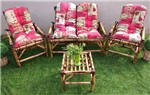 Ficha técnica e caractérísticas do produto Cadeiras de Área + Mesa de Centro Bambú 4 Lugares + Almofadas - V&L Decor
