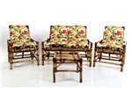 Ficha técnica e caractérísticas do produto Cadeiras de Área + Mesa de Centro Bambú 4 Lugares + Almofadas - Vl Decor