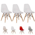 3 Cadeiras Eiffel Eames Dsw Transparente Várias Cores - (transparente)
