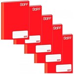 Ficha técnica e caractérísticas do produto Caderno Brochurinha 1/4 Capa Dura 96 Folhas Stiff Pct 5 Un. Jandaia - Vermelho