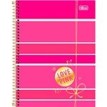 Ficha técnica e caractérísticas do produto Caderno Espiral 10 Matérias Love Pink 200 Folhas Tilibra