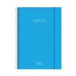 Ficha técnica e caractérísticas do produto Caderno Espiral Capa Dura 10 Matérias 200 Folhas Neon Azul