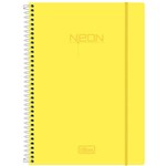 Ficha técnica e caractérísticas do produto Caderno Espiral Capa Plástica Universitário 1 Matéria Neon Amarelo 96 Folhas