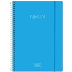 Ficha técnica e caractérísticas do produto Caderno Espiral Capa Plástica Universitário 1 Matéria Neon Azul 96 Folhas